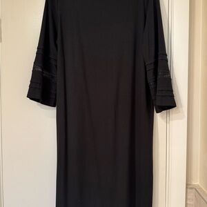 J. Jill Black Long Sleeve Dress with Textured Accents